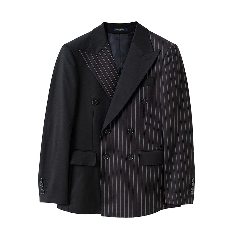 British Striped Double Breasted Blazer