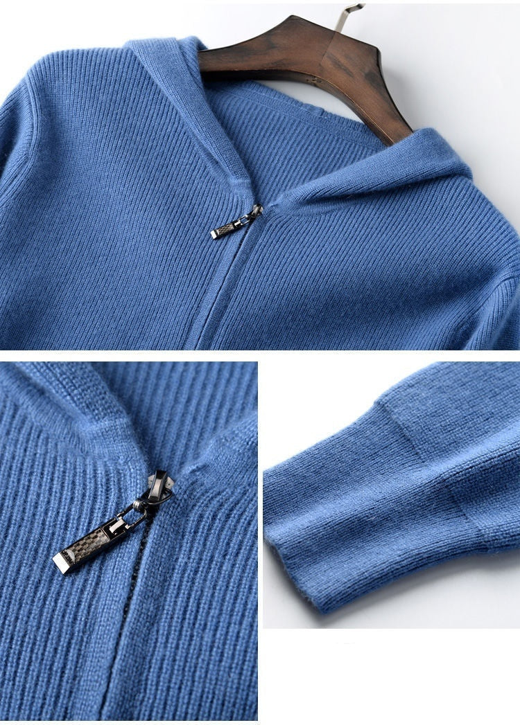 Casual  Zipper Hooded Sweater