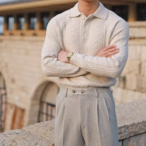 Knitted Lapel Sweater