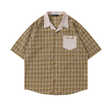 Fashion Plaid Short Sleeve Shirt