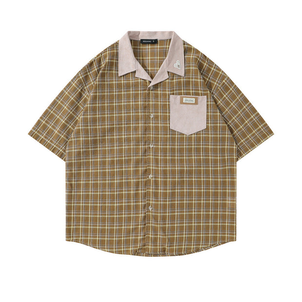 Fashion Plaid Short Sleeve Shirt
