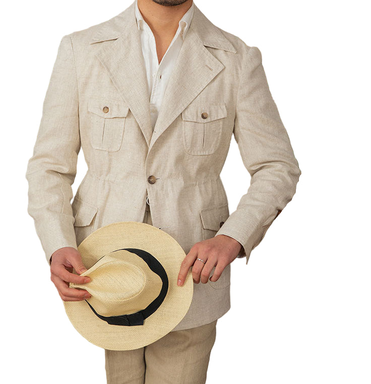 Tailored Retro Casual Linen Jacket