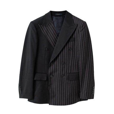 British Striped Double Breasted Blazer