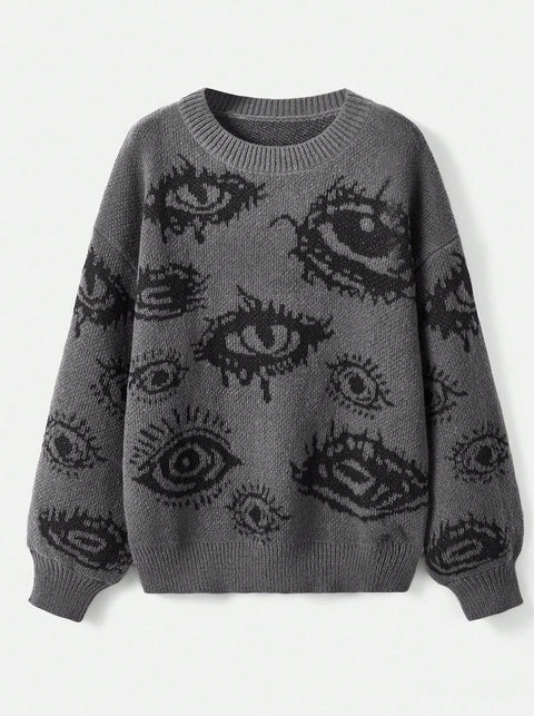 Versatile Contrast Color Knitted Sweater