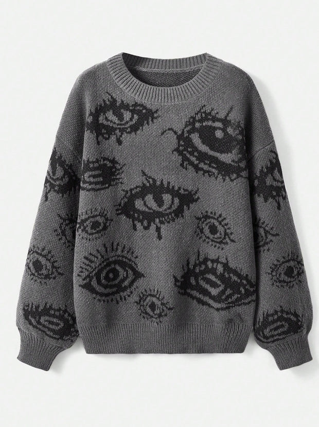 Versatile Contrast Color Knitted Sweater