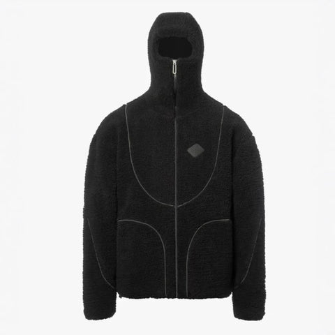 Lamb Wool Hooded Zipper Jacket