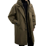 Layered Look Hooded Trench Coat