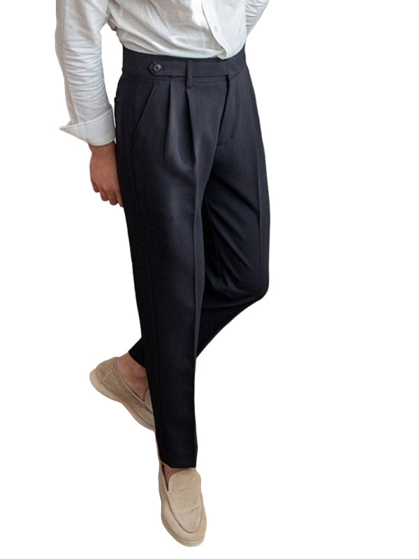 Mid-High Waist Straight Cropped British Pant