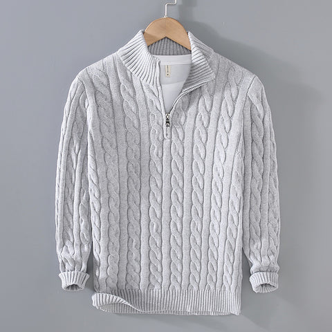 Loose Knit Zip Pullover