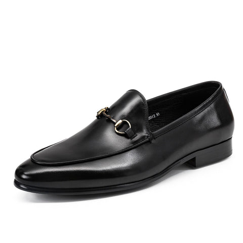 Casual Horsebit Leather Shoes Round Toe