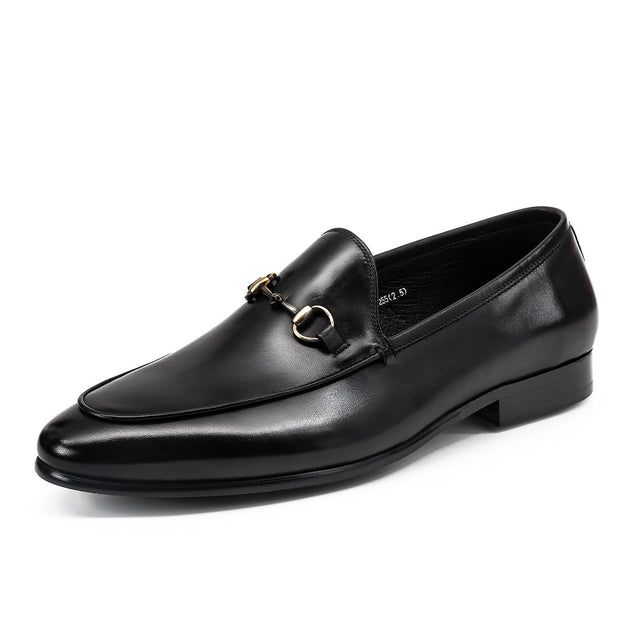 Casual Horsebit Leather Shoes Round Toe