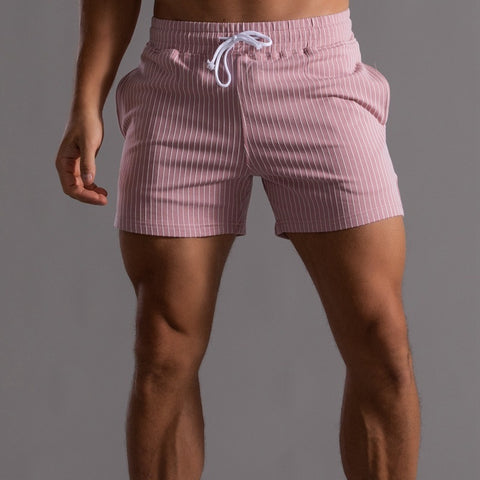 Vertical Stripe Cotton Fitness Running Short