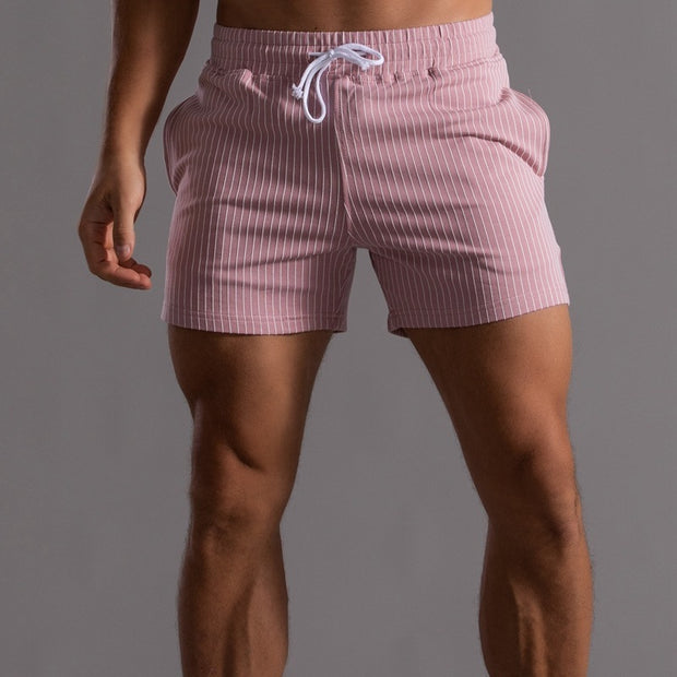 Vertical Stripe Cotton Fitness Running Short