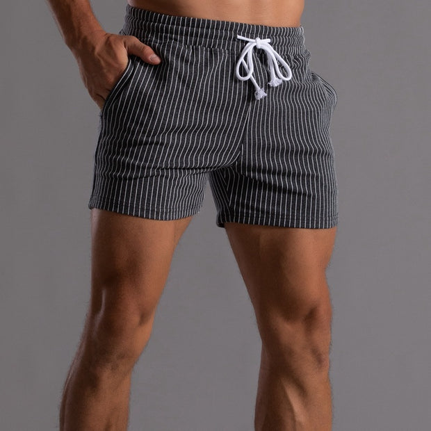 Vertical Stripe Cotton Fitness Running Short