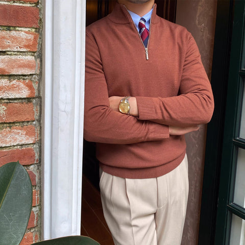 Stand Collar Knitted Sweater