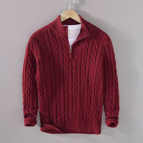 Loose Knit Zip Pullover