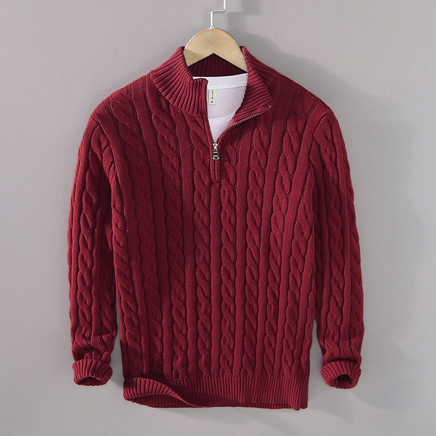 Loose Knit Zip Pullover