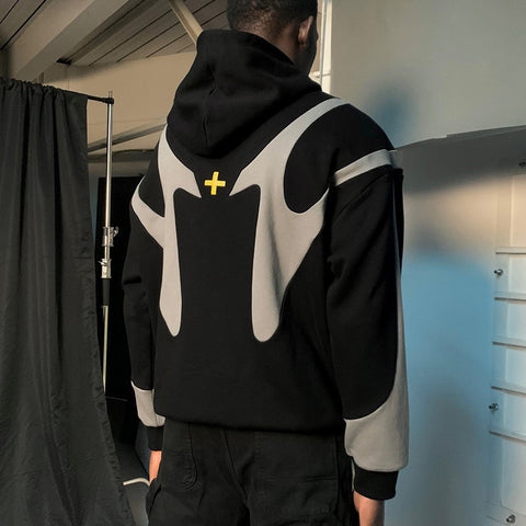 Geometric Pattern Zipper Hoodie