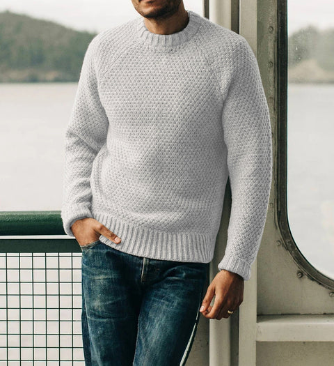 Casual Solid Color Round Neck Sweater