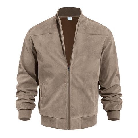 Classic Solid Color Retro Suede Jacket