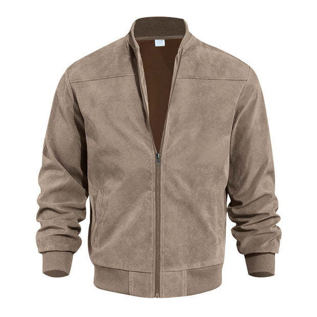 Classic Solid Color Retro Suede Jacket