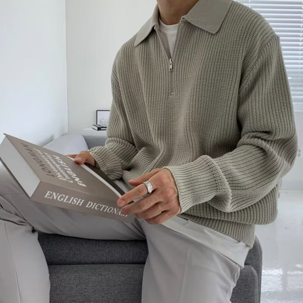 Lapel Knit Sweater
