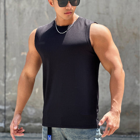 Men's Quick-Dry Striped Workout Vest – Sleeveless Summer Training Top