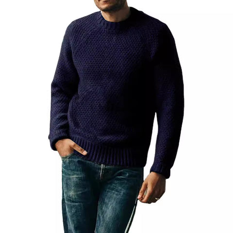 Casual Solid Color Round Neck Sweater
