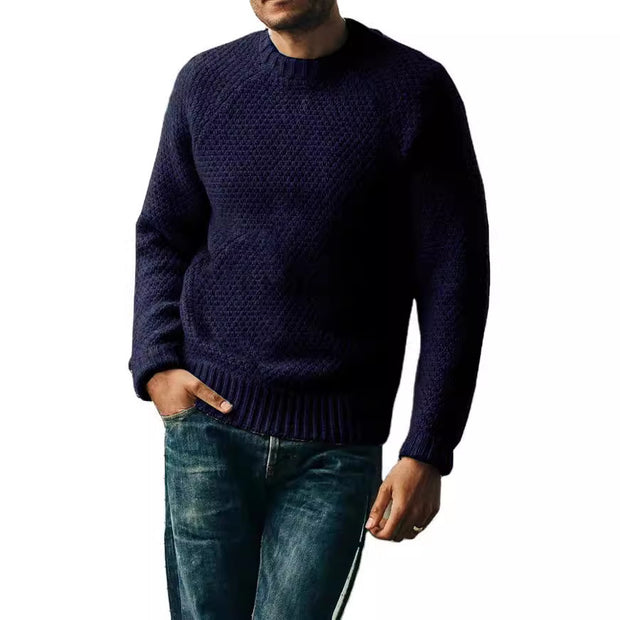 Casual Solid Color Round Neck Sweater