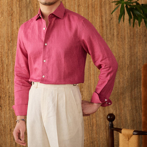 Linen Italian Long Sleeve Casual Shirt