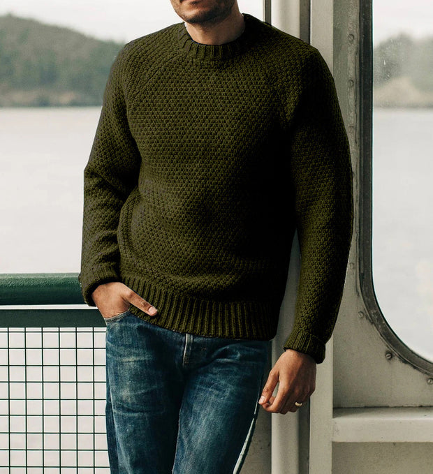 Casual Solid Color Round Neck Sweater