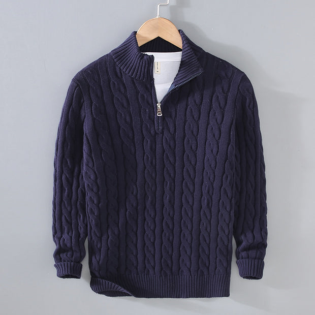 Loose Knit Zip Pullover