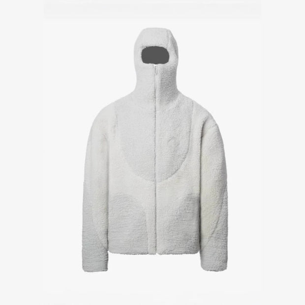 Lamb Wool Hooded Zipper Jacket