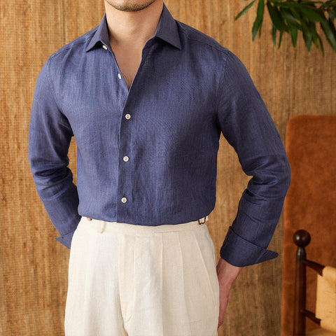 Linen Italian Long Sleeve Casual Shirt