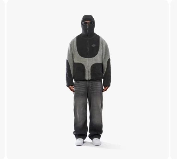 Lamb Wool Hooded Zipper Jacket