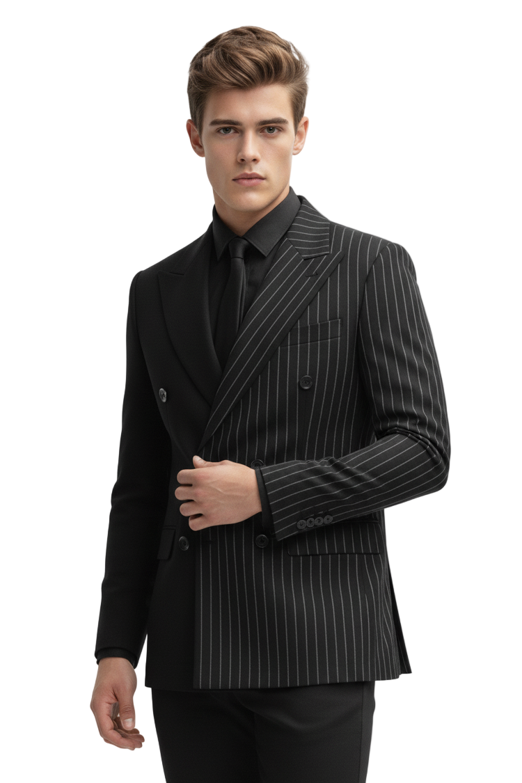 British Striped Double Breasted Blazer