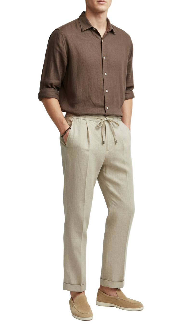 Casual Thin Lightweight Linen Drawstring Pant