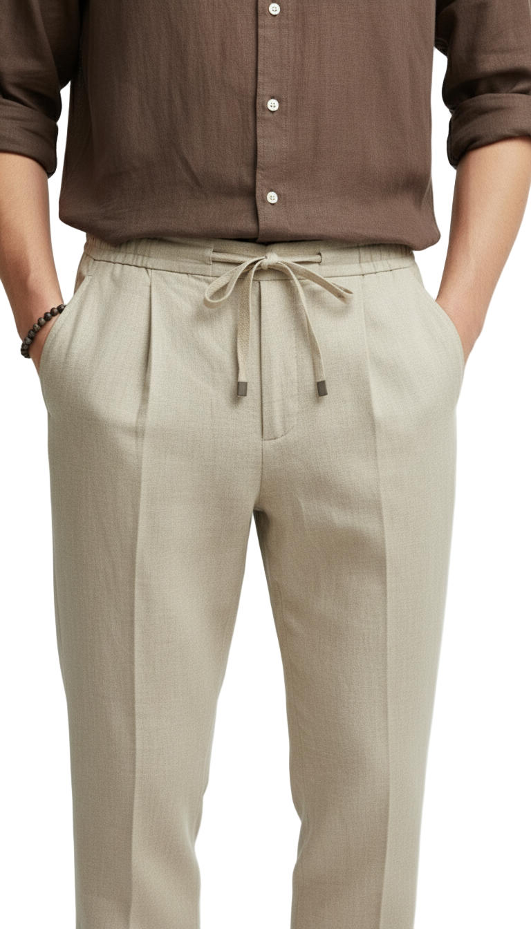 Casual Thin Lightweight Linen Drawstring Pant