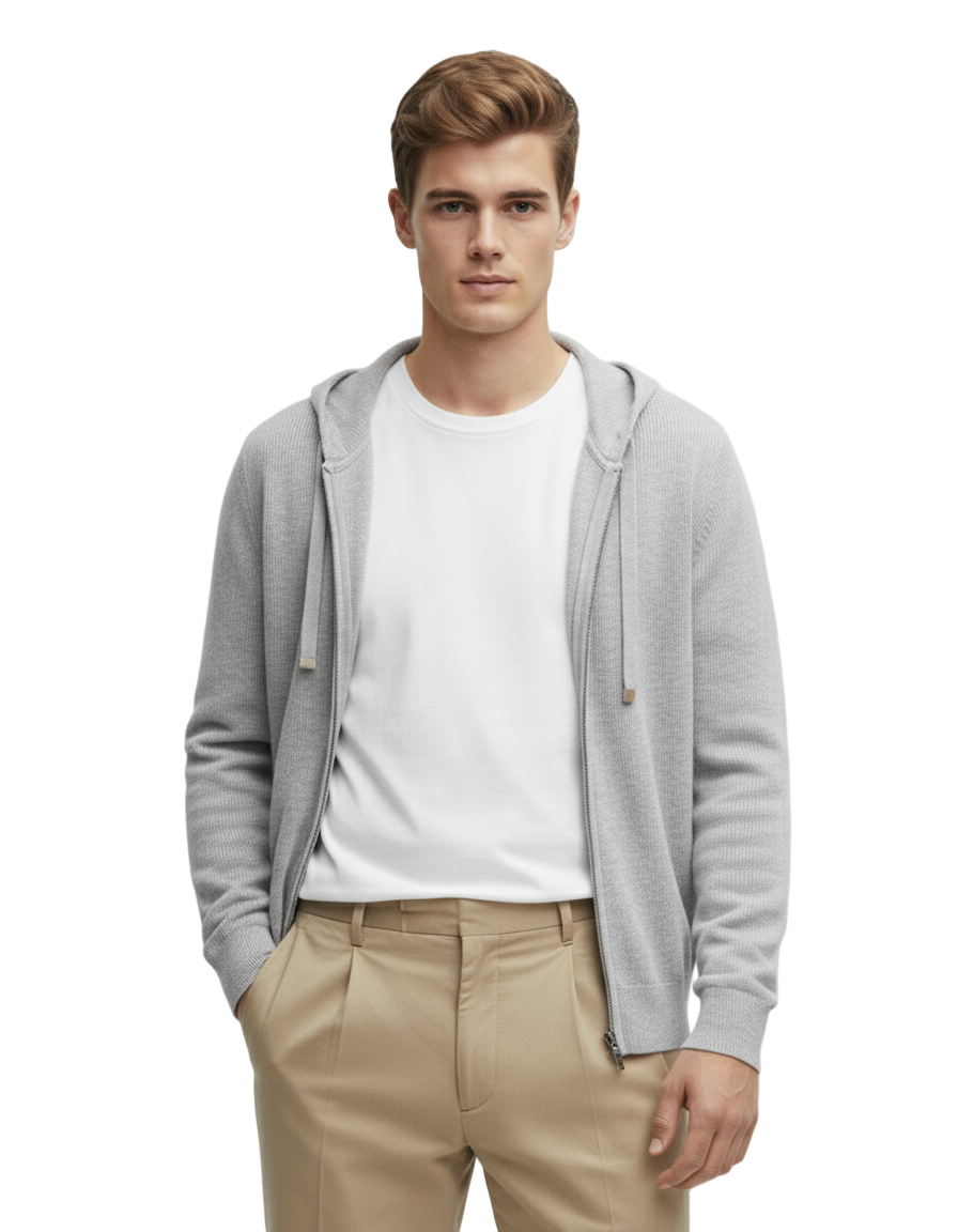 Casual  Zipper Hooded Sweater