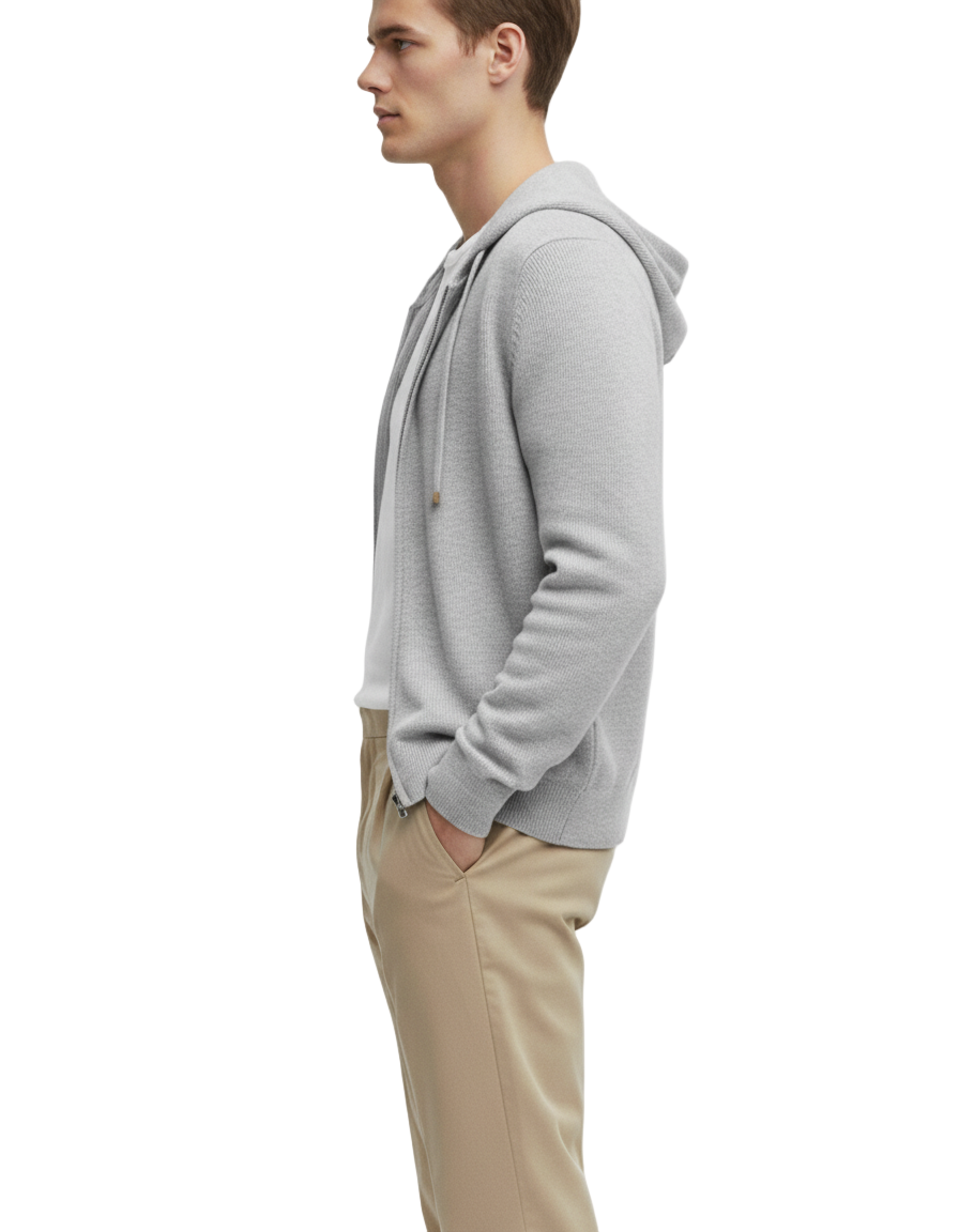 Casual  Zipper Hooded Sweater