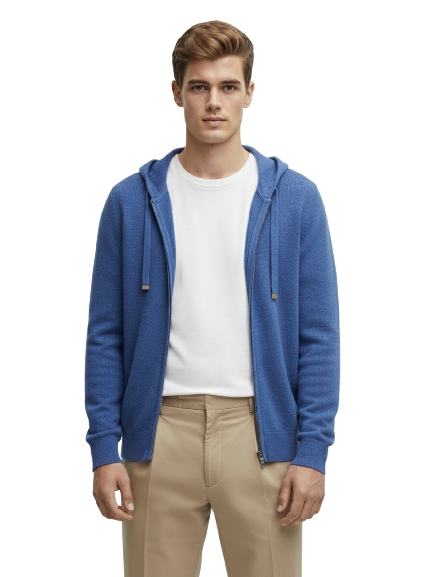 Casual  Zipper Hooded Sweater