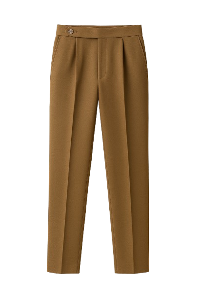 Mid-High Waist Straight Cropped British Pant