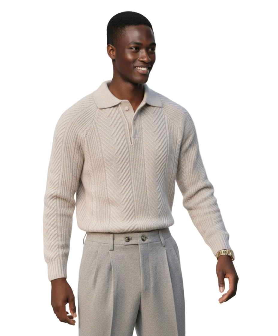 Knitted Lapel Sweater