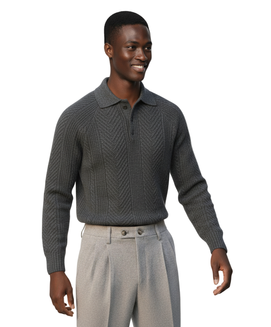 Knitted Lapel Sweater