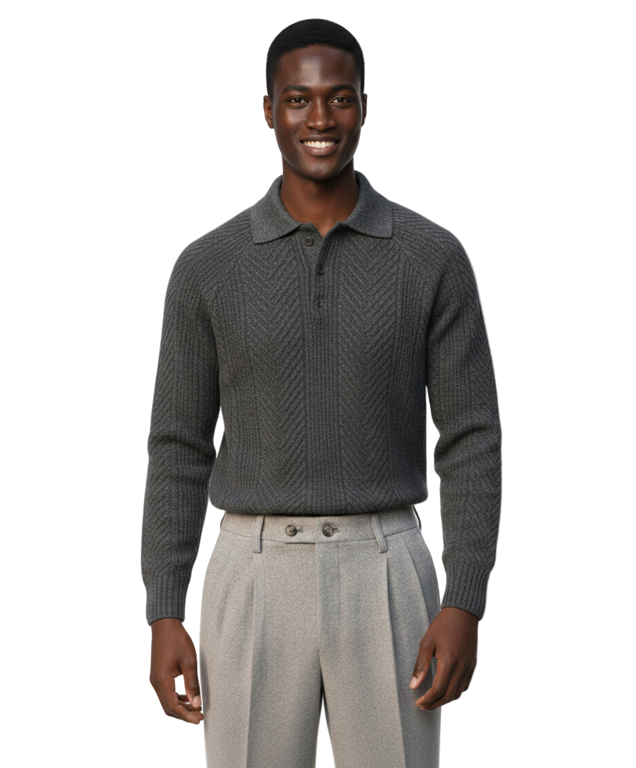 Knitted Lapel Sweater