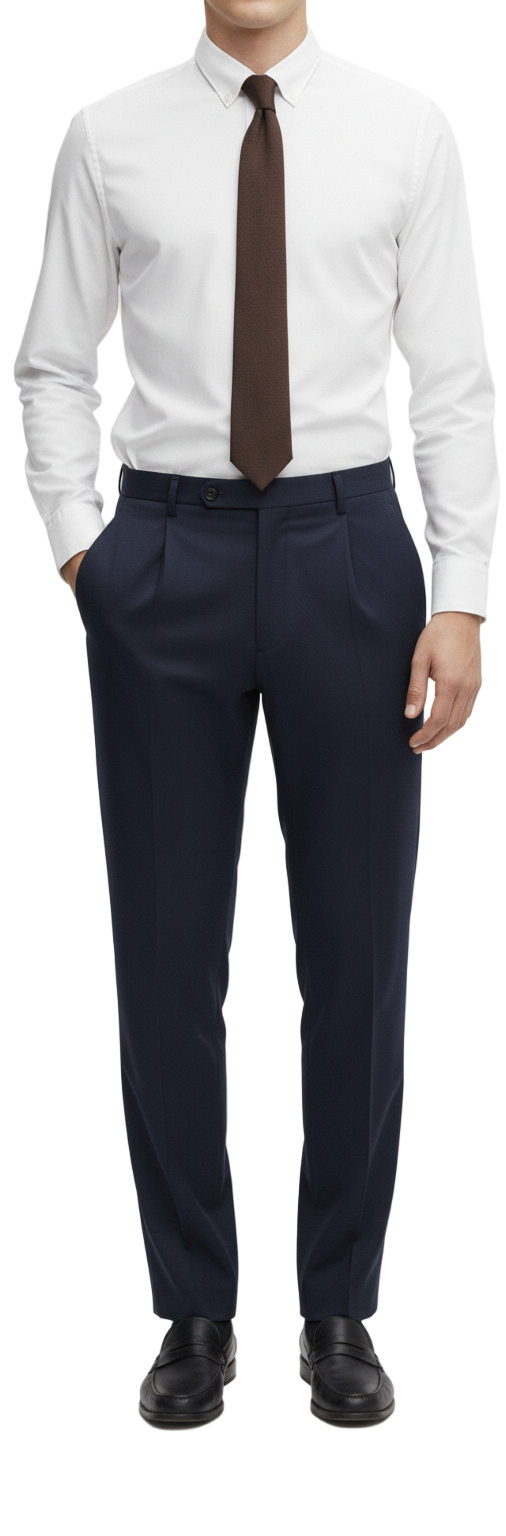 Mid-High Waist Straight Cropped British Pant
