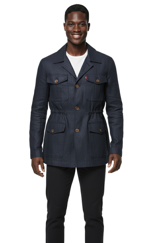 Tailored Retro Casual Linen Jacket