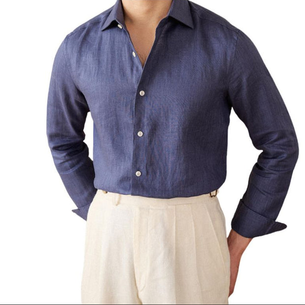 Linen Italian Long Sleeve Casual Shirt