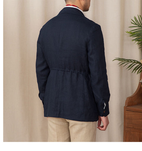Tailored Retro Casual Linen Jacket