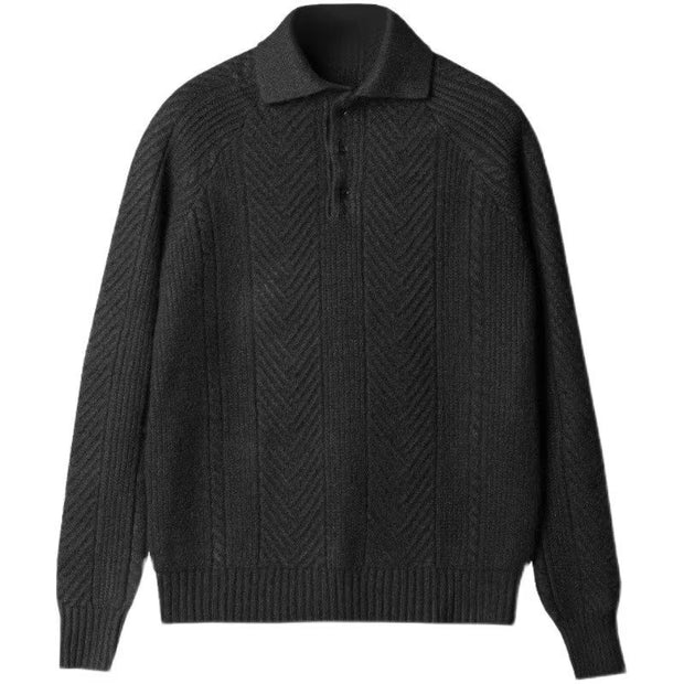 Knitted Lapel Sweater